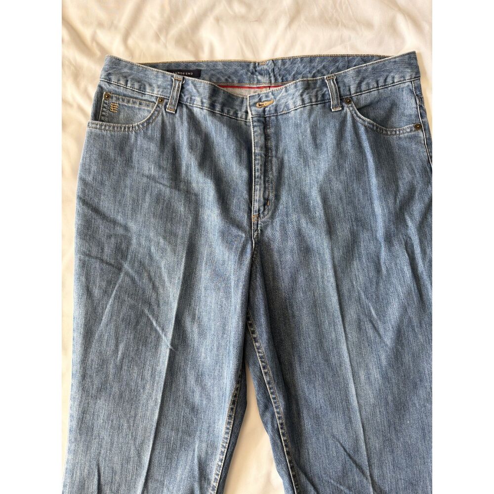 Lands' End 16 Blue 100% Cotton Straight Leg Denim Jeans